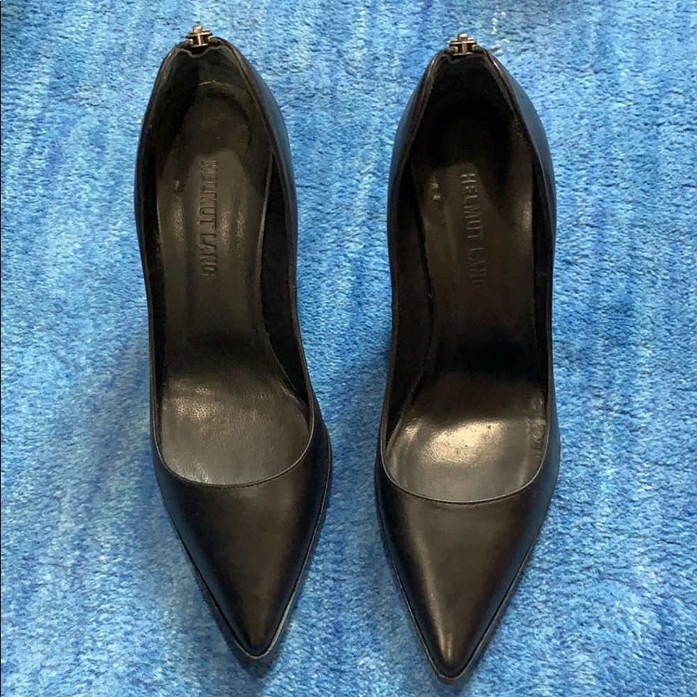 Helmut Lang Black Stilettos with Zipper Back